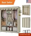 Compact Clothing Organizer - Portable Wardrobe with Waterproof Tiers and Shelves