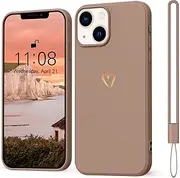 Mitetabo iPhone 13 Mini Case Gold Love Heart, Mobile Phone Case iPhone 13 Mini Girl Case Soft Silicone Slim Shockproof Scratch-Resistant Cute Gold Love Protective Case for iPhone 13 Mini 5.4 Inch Brown