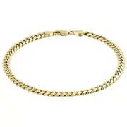 Men's Real 10K Yellow Gold Handmade Solid Miami Cuban Link 4mm Bracelet 8" & 9"