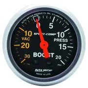 Autometer Sport-Comp Boost/Vacuum Gauge Mechanical - 30 inHg/20 PSI, 2 1/16 Inch, AU3301
