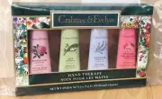 Crabtree & Evelyn Gift Set Hand Therapy Lotion Rosewater Lily Lavender Pear NIB