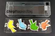 Bird Napkin Rings 4 Retro Abstract Pop Art Multicolor Metal Table Decor CHIRP!
