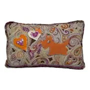 NEW Handmade Scottie Dog & Hearts Pillow Vintage Quilt Clear Sequins So Cute!!