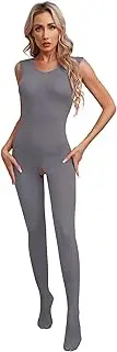 [GRRKDFQ] Women's Erotic Lingerie Sets Crotchless Sleeveless Scoop Neck Open Crotch Jumpsuit