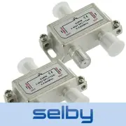2 Pack 2-Way F-Type Antenna Aerial Splitter 5-2400MHz Power Pass Foxtel