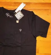 *RARE* UNIQLO x KAWS Peanuts SNOOPY SHIRT Mens M black pocket