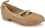 [RF ROOM OF FASHION] Women's Mary Jane Ballet Flats - Slip On Ballerina Flat Shoes - Low Chunky Heel Bow Back Straps