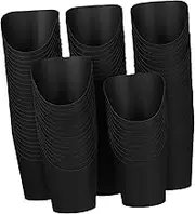 Ipetboom 100 Pcs Black French Fry Holders Snack Containers with Convenient Opening for Parties Events and Food Festivals Sturdy Charcuterie Cups for Chips and Treats