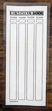 Rummikub 500 Board Game Replacement Score Cards Pack of 4