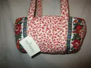 Vtg Vera Bradley Red Delft Shoulder Purse Duffle Tote Bag Prototype Deadstock