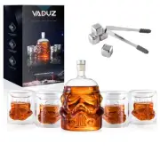 Whiskey Decanter Set Transparent Creative with 4 Glasses,Whiskey Flask Carafe...