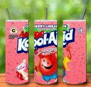 KOOL-AID CHERRY LIMEADE 20oz Skinny Insulated Custom Tumbler Lid Straw