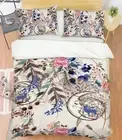 3D Feather Flower NAO416 Bed Pillowcases Quilt Duvet Cover Set Queen King Fay