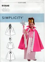 "Child's Cape, Robe and Headpieces" ©2020 SIMPLICITY Sewing Pattern # R10648 NEW