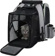 Cat Carrier Backpack - Portable Puppy Backpack | Foldable Breathable Expandable Pet Bag for Camping Travel Car Outdoor Hiking Biking