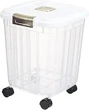 CARRORABI Food Holder Bin with Caster, Multipurpose Rice Storage Bin, Rice Storage Container for Cabinet, Cupboard, Kitchen Flour Sugar (white 15kg)