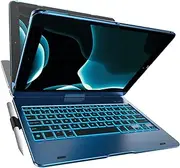 YEKBEE Case with Keyboard for iPad 9th Generation (10.2", 2021) | 360° | 7 Modes | Backlit | 12 Colors | Thin, Light & Protective foriPad 9, 8th & 7th Gen, Air 3, Pro 10.5 with Pencil Holder