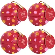 4x Arome Ambiance Christmas Cheer Bauble Scented Candle Home Decor Vanilla Spice