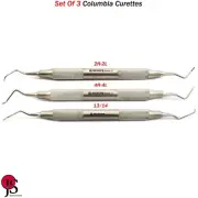 3PCS Universal Columbia Curettes Periodontal Instruments Tartar Remover Calculus