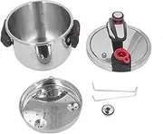 Topyond Electric Pressure Cooker 6L 304 Stainless Steel 2 Gear Stovetop Multi Cooker Pressure Cookware Pot with Foldable Handle for Home Kitchen Fast Cooking