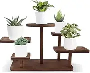 Aifong Table Top Plant Stand Indoor Small 5 Tier Wooden Tabletop Adjustable Mini Plant Shelf for Desk, Desktop, Outdoor Patio Garden Decorations