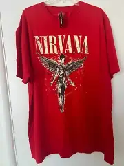 Nirvana In Utero Red Boyfriend Fit Girls T-Shirt 3XL
