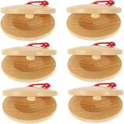 Jindizi Musical Castanets Instrument, 6pcs Wooden Castanets Castagnette Castanets for Adults Small Fish Castanets Teaching Instrument Percussion Castanets Castanets Castanets Bulk Castanets