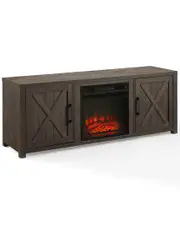 Crosley Furniture Gordon 58in Low-Profile TV Stand W/Fireplace