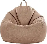 Morbuy Bean Bag Cover, Solid Colours Sofa Cover Lazy Lounger Bean Bag No Filler Detachable Washable Puff Sofa Lounge Recliner Sac for Indoor Outdoor (Flaxen Brown,110x145cm)