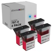 4PK 797-0 for Pitney Bowes K700 Postage Mail Red Ink Cartridge MailStation K700