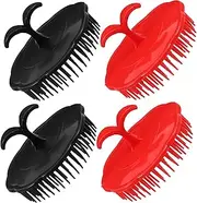 SHERCHPRY 4pcs Scalp Care Brush Handheld Shampoo Scrubber for Gentle Exfoliation Plastic Shower Comb for Dandruff Removal Lightweight and Travel Friendly Hair