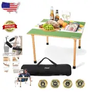 Compact 26"x26" Bamboo Picnic Table with Carrying Bag - Portable Outdoor Style
