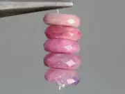 11mm. Natural Pastal Color Ruby Faceted Rondelle Heishi Wheel Gemstone Beads