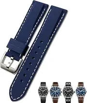 LDCBFTR 20mm 21mm 22mm Rubber Silicone Black Blue Watchbands for IWC PILOT Mark 18 Watch Sports Strap WFJ, 19mm