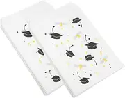 COMPUKAS 20Pcs Graduation Cap Paper Bags for Party Favors Decorative Candy Treat Bags for Graduation Celebrations for Cookies and Sweets