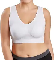 [Generic] Button Top Tops Size Cup Ultra thin Sports Full Plus Bra Large Women Bra Women's Blouse Dirty 30 Top for Women (White, XXXL)