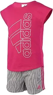 [adidas] Girls' 2-Piece Tee & Short Set