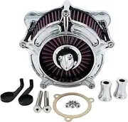 Wivplex Chrome Air Filter Intake Cleaner System Kit, for Harley, Touring Road King Electra Road Glide Trike 2008-2016 Softail Dyna FXDLS 2016-2017 Motorcycle Air Filter