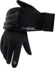 [Generic] Warm Cycling Gloves, Touchscreen Winter Gloves, Touchscreen Thermal Gloves, Running Gloves for Cold Weather, Reflective Cycling Gloves for Men and Women, Running, Driving, Hiking
