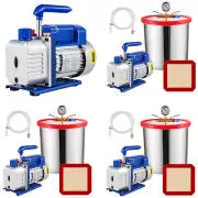 9 CFM 1 HP Rotary 2 Stage Vacuum Pump Refrigerant Gauges Tools Air Condition
