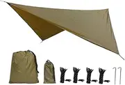 XIASABA 210T Polyester Outdoor Rhombic Waterproof Sun Proof Camping Ground Mat Tent Hammock Awning Deep Green (Light Tan)