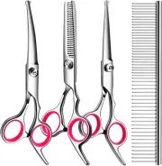 Professional Dog Grooming Scissors Kit with Safety round Tips, Sharp A