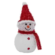 1 Pack Solar Christmas Decorations Outdoor Decor Snowman Stake Lights, Waterproof Walkway Landscape Lights for Winter Yard, Garden (Red)