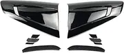 Compatible For Ford Mustang 2015-2022 Car Rear Windows Shutter Trim Cover Louver Vent Scoop Carbon Fiber Style Glossy Black Body Kit(Glossy Black)