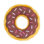 ZippyPaws - Original Donutz No Stuffing Squeaky Plush Dog Toy - Chocolate,