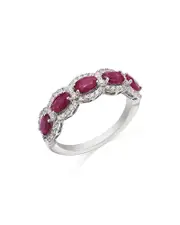 Bloomingdale's Fine Collection Precious Stone & Diamond Band in 14K White Gold OS