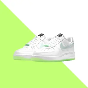 【NIKE 耐吉】休閒鞋 nike Air Force 1 07 LX 螢光綠 白綠 夜光 笑臉 女休閒鞋 女鞋 CT3228-100