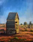 Original landscape acrylic painting Shed at Silverton NSW