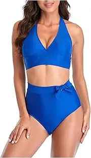 Padded Push Up Bikini Set Swimsuit for Women Bow Sexy High Waist Solid Bandeau Female Bathing Suit Summer Biquini