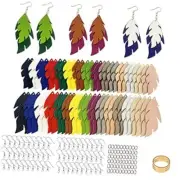 181 Pcs Layered Leaf Faux Leather Earrings Making Kit for Beginner, Contains